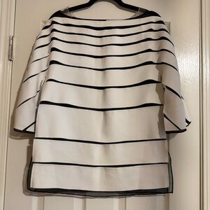 EUC Carolina Herrera Black and White Striped Blouse SX 4